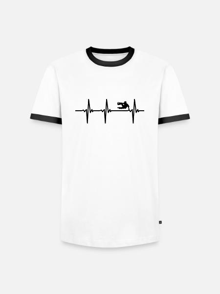 Heartbeat Parkour EKG - Men's Ringer Shirt - white/black