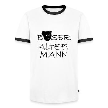 Böser alter Mann - Männer Kontrast-T-Shirt - Weiß/Schwarz - Vorne - AI Model Female 172 light (172cm) & AI Model Male 178 dark (178cm)