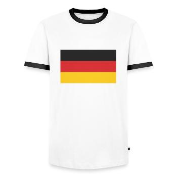 Drapeau de l’Allemagne - T-shirt contrasté Homme - blanc/noir - Devant - AI Model Female 172 light (172cm) & AI Model Male 178 dark (178cm)