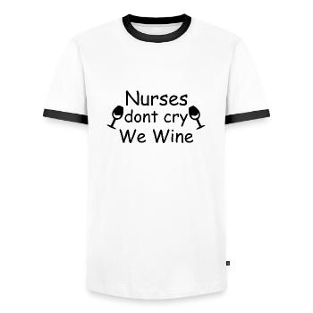 Nurse Krankenschwester Doktor - Männer Kontrast-T-Shirt - Weiß/Schwarz - Vorne - AI Model Female 172 light (172cm) & AI Model Male 178 dark (178cm)