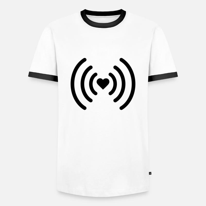 Herz - Männer Kontrast-T-Shirt - Weiß/Schwarz