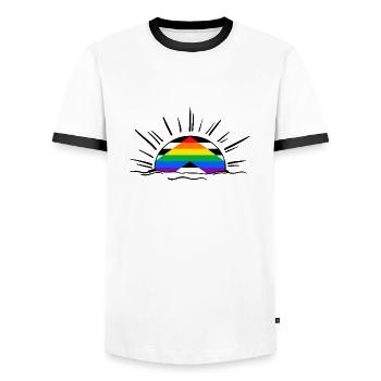 straight ally lgbt gay pride queer lgbtq straight - Männer Kontrast-T-Shirt - Weiß/Schwarz - Vorne - AI Model Female 172 light (172cm) & AI Model Male 178 dark (178cm)