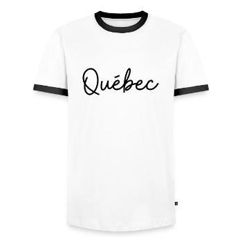 québec ville idée cadeau - T-shirt contrasté Homme - blanc/noir - Devant - AI Model Female 172 light (172cm) & AI Model Male 178 dark (178cm)