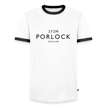 Porlock Cycling Climb - Men's Ringer Shirt - white/black - Front - AI Model Female 172 light (172cm) & AI Model Male 178 dark (178cm)
