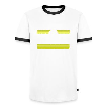 Blagues sur le charpentier marteau-piqueur - T-shirt contrasté Homme - blanc/noir - Devant - AI Model Female 172 light (172cm) & AI Model Male 178 dark (178cm)