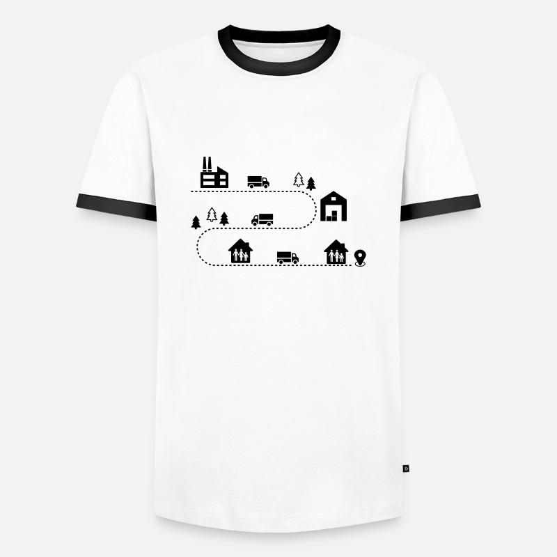 Logistics - Men's Ringer Shirt - white/black