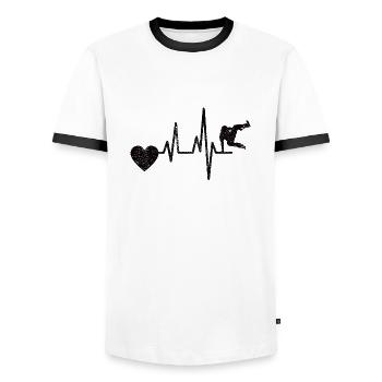 Parkour Läufer Extremsport Geschenk Parkourläufer - Männer Kontrast-T-Shirt - Weiß/Schwarz - Vorne - AI Model Female 172 light (172cm) & AI Model Male 178 dark (178cm)