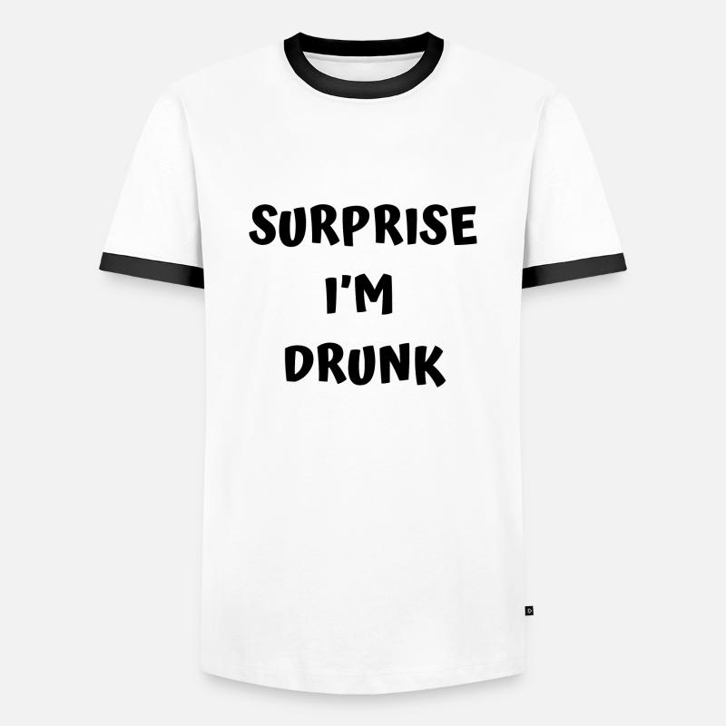 Funny drunk text - Men's Ringer Shirt - white/black