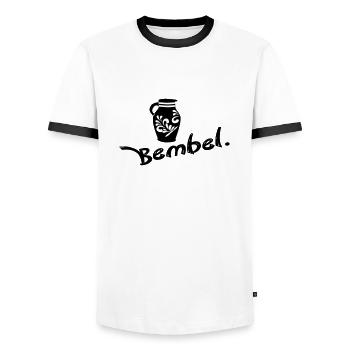 Bembel Design Hessische Designs - Männer Kontrast-T-Shirt - Weiß/Schwarz - Vorne - AI Model Female 172 light (172cm) & AI Model Male 178 dark (178cm)