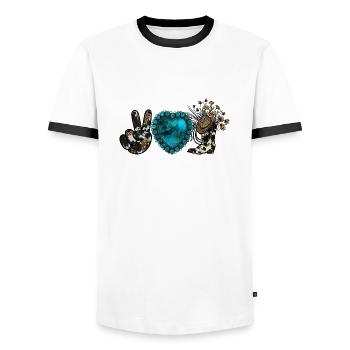 Country Musik ländlich Landei Countrymusiker Mom - Männer Kontrast-T-Shirt - Weiß/Schwarz - Vorne - AI Model Female 172 light (172cm) & AI Model Male 178 dark (178cm)