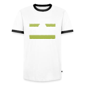 Awesome Bday Sayings Flower Power Green Anti War - Men's Ringer Shirt - white/black - Front - AI Model Female 172 light (172cm) & AI Model Male 178 dark (178cm)