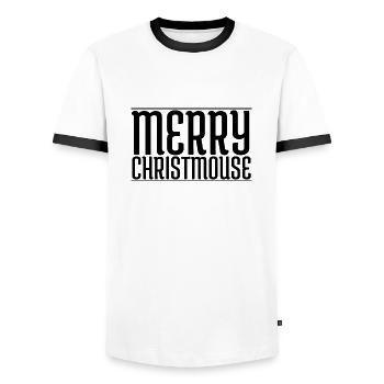 cottondrawstringbag come funny funny quote - Men's Ringer Shirt - white/black - Front - AI Model Female 172 light (172cm) & AI Model Male 178 dark (178cm)