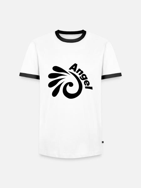 Angel - Männer Kontrast-T-Shirt - Weiß/Schwarz
