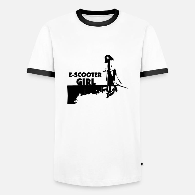 E-Scooter E-Roller Scooter - T-shirt contrasté Homme - blanc/noir