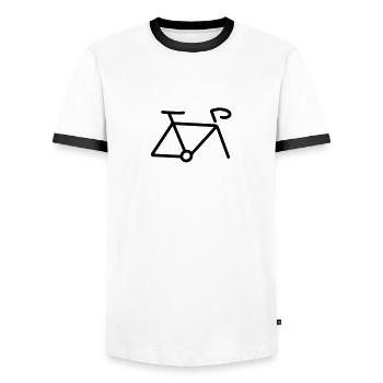 Bicycle - Men's Ringer Shirt - white/black - Front - AI Model Female 172 light (172cm) & AI Model Male 178 dark (178cm)
