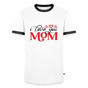 i love you Mom - Men's Ringer Shirt - white/black - Front - AI Model Female 172 light (172cm) & AI Model Male 178 dark (178cm)