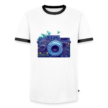Photographer Camera Photographers Funny Photography - Men's Ringer Shirt - white/black - Front - AI Model Female 172 light (172cm) & AI Model Male 178 dark (178cm)