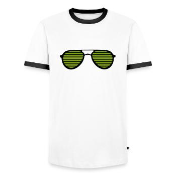 lunettes de soleil - T-shirt contrasté Homme - blanc/noir - Devant - AI Model Female 172 light (172cm) & AI Model Male 178 dark (178cm)
