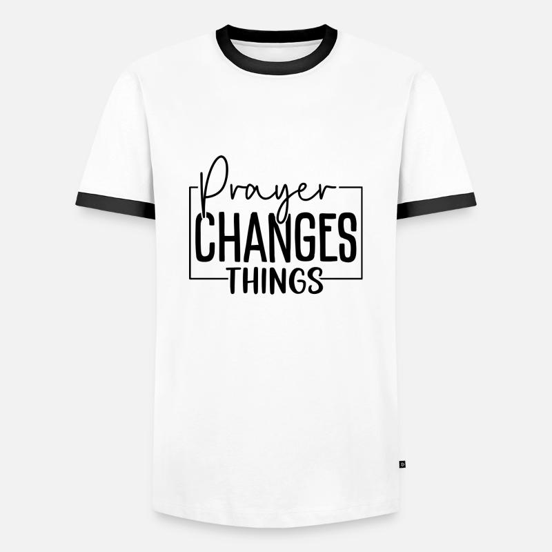 Prayer Changes Things - Men's Ringer Shirt - white/black