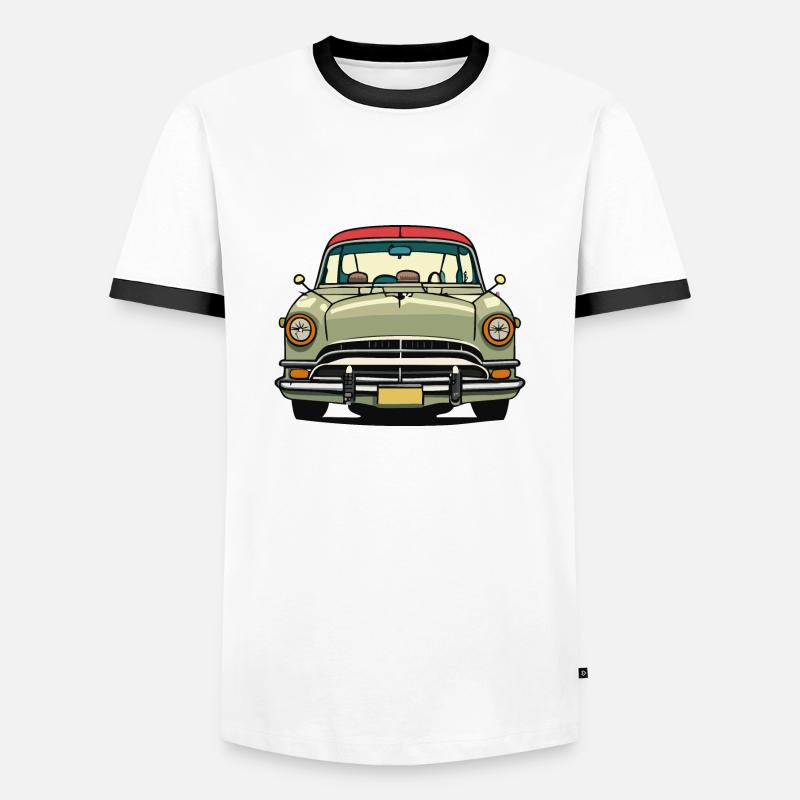 Oldtimer - Männer Kontrast-T-Shirt - Weiß/Schwarz