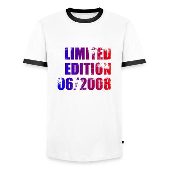 16e anniversaire édition limitée 06/2008 - T-shirt contrasté Homme - blanc/noir - Devant - AI Model Female 172 light (172cm) & AI Model Male 178 dark (178cm)