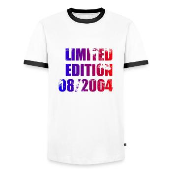 20e anniversaire édition limitée 08/2004 - T-shirt contrasté Homme - blanc/noir - Devant - AI Model Female 172 light (172cm) & AI Model Male 178 dark (178cm)