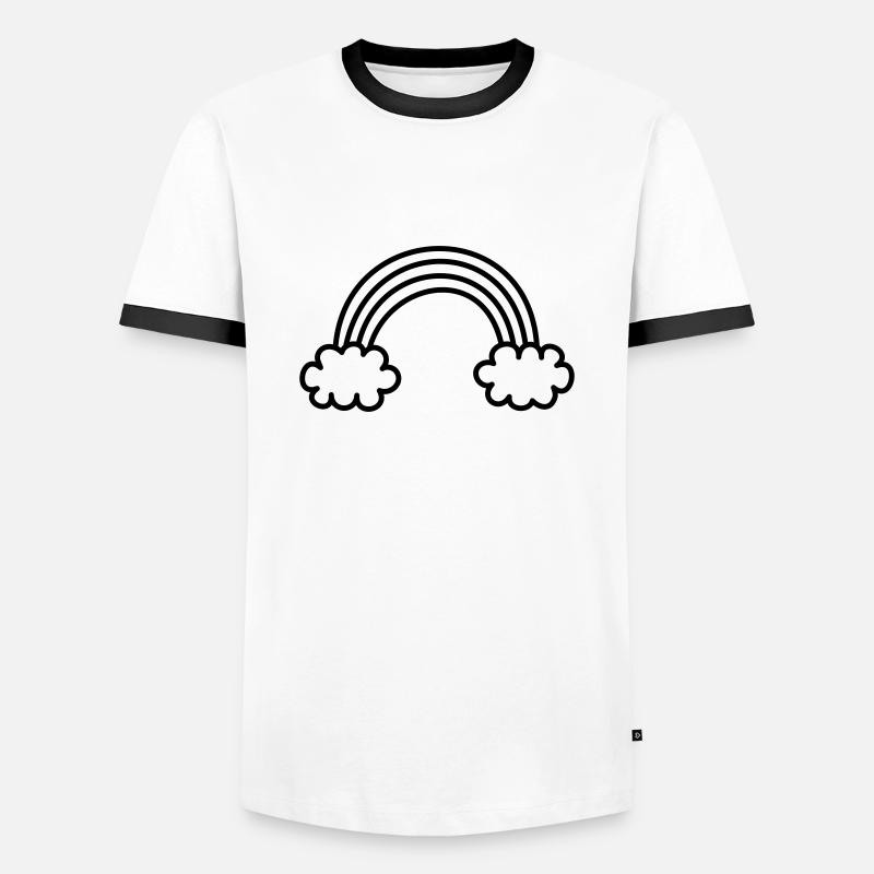Regenbogen - Männer Kontrast-T-Shirt - Weiß/Schwarz
