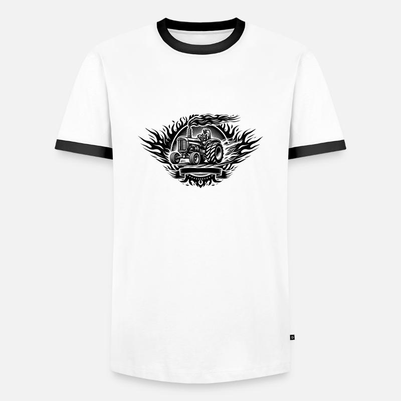 Tractor Pulling Logo - Männer Kontrast-T-Shirt - Weiß/Schwarz