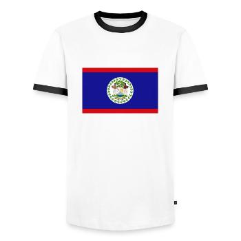 Belize - Männer Kontrast-T-Shirt - Weiß/Schwarz - Vorne - AI Model Female 172 light (172cm) & AI Model Male 178 dark (178cm)