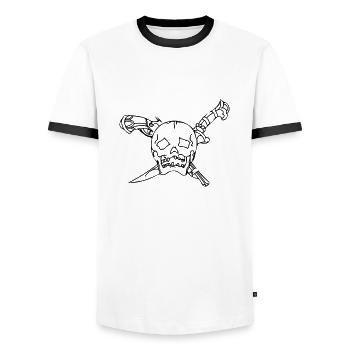 Schädel - Männer Kontrast-T-Shirt - Weiß/Schwarz - Vorne - AI Model Female 172 light (172cm) & AI Model Male 178 dark (178cm)