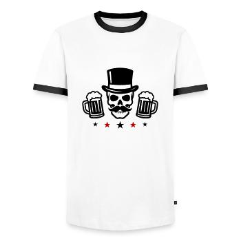 Bräutigam Skelett Jga Bier - Männer Kontrast-T-Shirt - Weiß/Schwarz - Vorne - AI Model Female 172 light (172cm) & AI Model Male 178 dark (178cm)