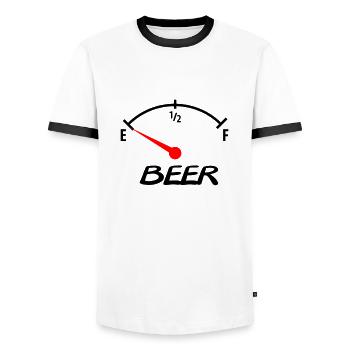 beer - Männer Kontrast-T-Shirt - Weiß/Schwarz - Vorne - AI Model Female 172 light (172cm) & AI Model Male 178 dark (178cm)