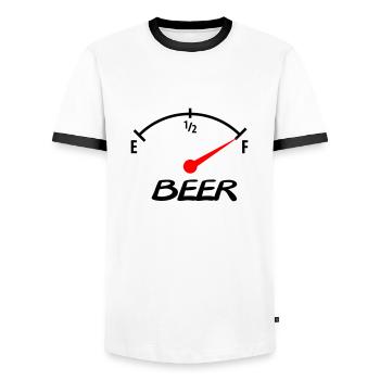beer - Männer Kontrast-T-Shirt - Weiß/Schwarz - Vorne - AI Model Female 172 light (172cm) & AI Model Male 178 dark (178cm)