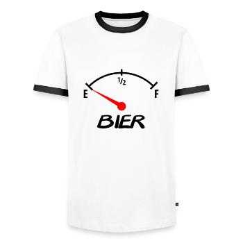 bier - Männer Kontrast-T-Shirt - Weiß/Schwarz - Vorne - AI Model Female 172 light (172cm) & AI Model Male 178 dark (178cm)
