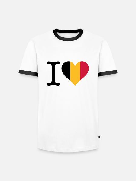 I Love Belgium - Men's Ringer Shirt - white/black