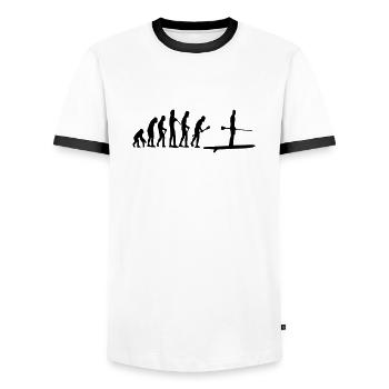 Paddle Evolution - T-shirt contrasté Homme - blanc/noir - Devant - AI Model Female 172 light (172cm) & AI Model Male 178 dark (178cm)