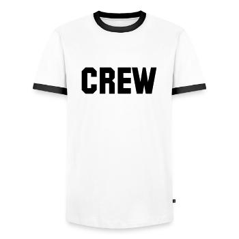 crew - Männer Kontrast-T-Shirt - Weiß/Schwarz - Vorne - AI Model Female 172 light (172cm) & AI Model Male 178 dark (178cm)