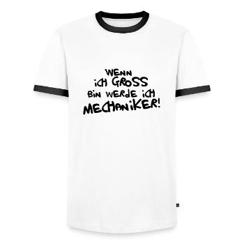 Ich werde Mechaniker! - Männer Kontrast-T-Shirt - Weiß/Schwarz - Vorne - AI Model Female 172 light (172cm) & AI Model Male 178 dark (178cm)