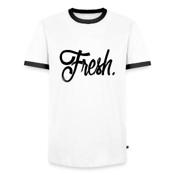 fresh black - Men's Ringer Shirt - white/black - Front - AI Model Female 172 light (172cm) & AI Model Male 178 dark (178cm)