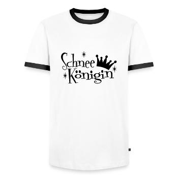 Snow Queen - Men's Ringer Shirt - white/black - Front - AI Model Female 172 light (172cm) & AI Model Male 178 dark (178cm)