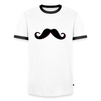 Funky Mustache - Männer Kontrast-T-Shirt - Weiß/Schwarz - Vorne - AI Model Female 172 light (172cm) & AI Model Male 178 dark (178cm)