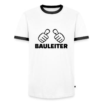 Bauleiter - Männer Kontrast-T-Shirt - Weiß/Schwarz - Vorne - AI Model Female 172 light (172cm) & AI Model Male 178 dark (178cm)
