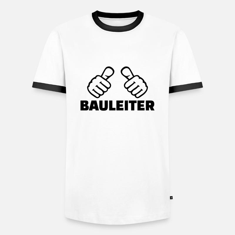 Bauleiter - Männer Kontrast-T-Shirt - Weiß/Schwarz