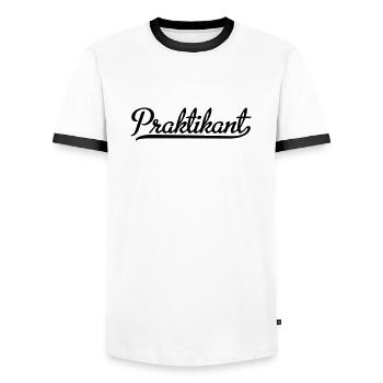 praktikant - Männer Kontrast-T-Shirt - Weiß/Schwarz - Vorne - AI Model Female 172 light (172cm) & AI Model Male 178 dark (178cm)