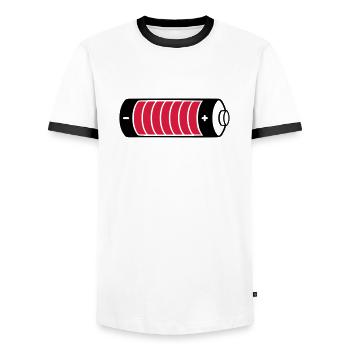 Charging bar battery clipart - Men's Ringer Shirt - white/black - Front - AI Model Female 172 light (172cm) & AI Model Male 178 dark (178cm)