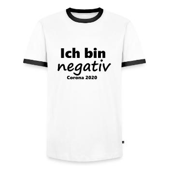 Corona - Ich bin negativ - Männer Kontrast-T-Shirt - Weiß/Schwarz - Vorne - AI Model Female 172 light (172cm) & AI Model Male 178 dark (178cm)