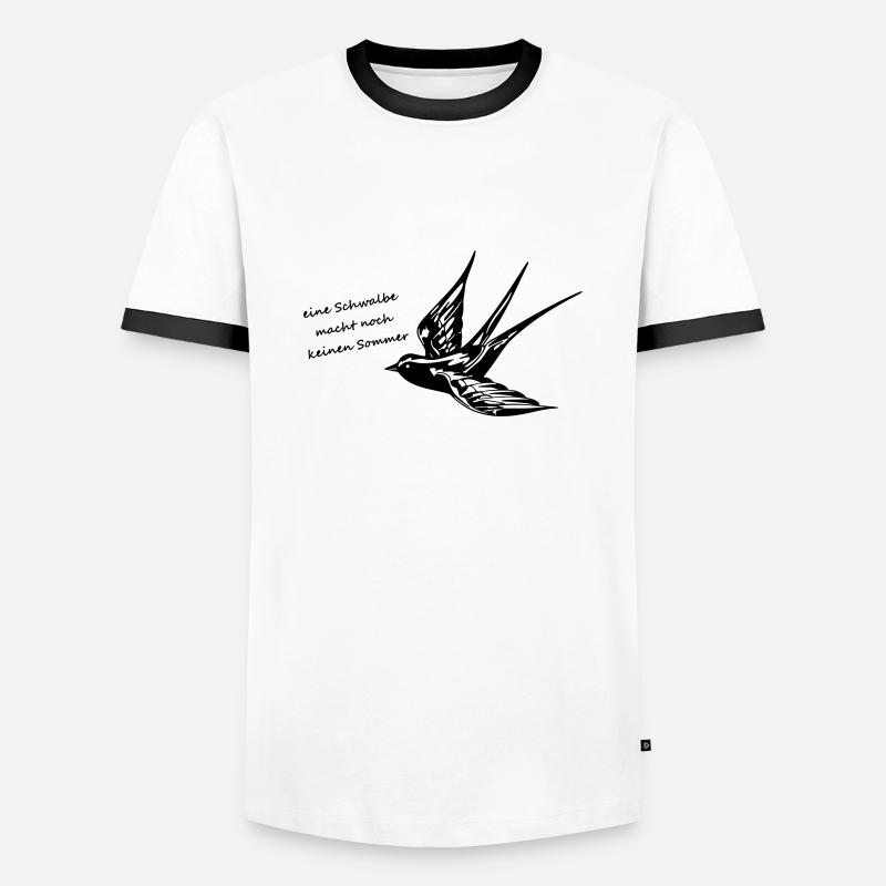 schwalbe - Männer Kontrast-T-Shirt - Weiß/Schwarz