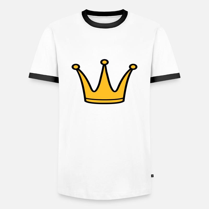 Krone - Männer Kontrast-T-Shirt - Weiß/Schwarz