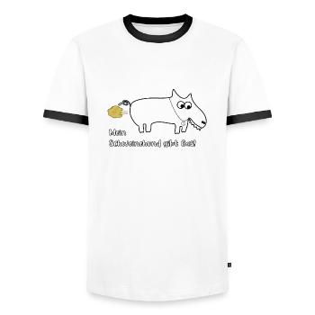 Mein Schweinehund gibt Gas! - Männer Kontrast-T-Shirt - Weiß/Schwarz - Vorne - AI Model Female 172 light (172cm) & AI Model Male 178 dark (178cm)