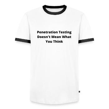 Penetration Testing - Men's Ringer Shirt - white/black - Front - AI Model Female 172 light (172cm) & AI Model Male 178 dark (178cm)